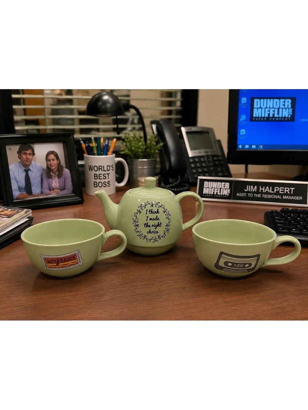 The Office Jim and Pam Teapot Set Jim's Gift Complete Set In Original Box 2019